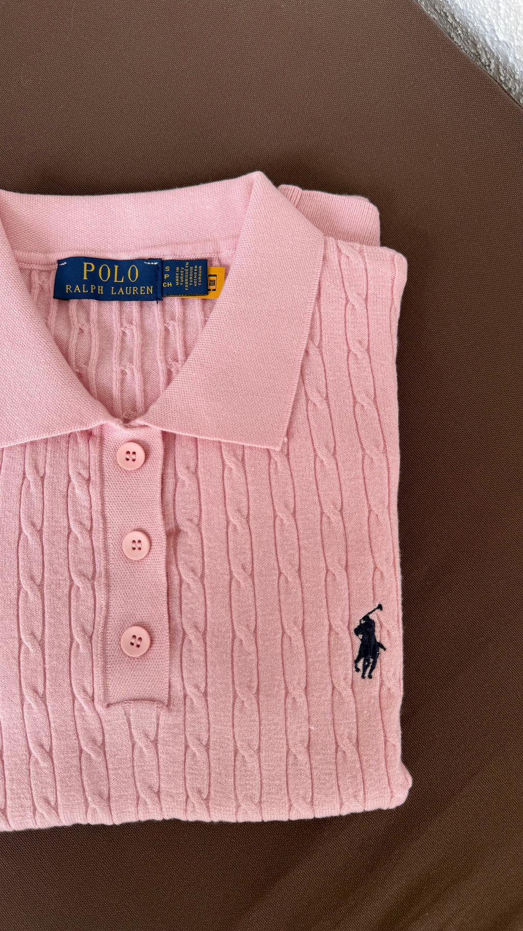 Rlph pembe Polo yaka triko tişört