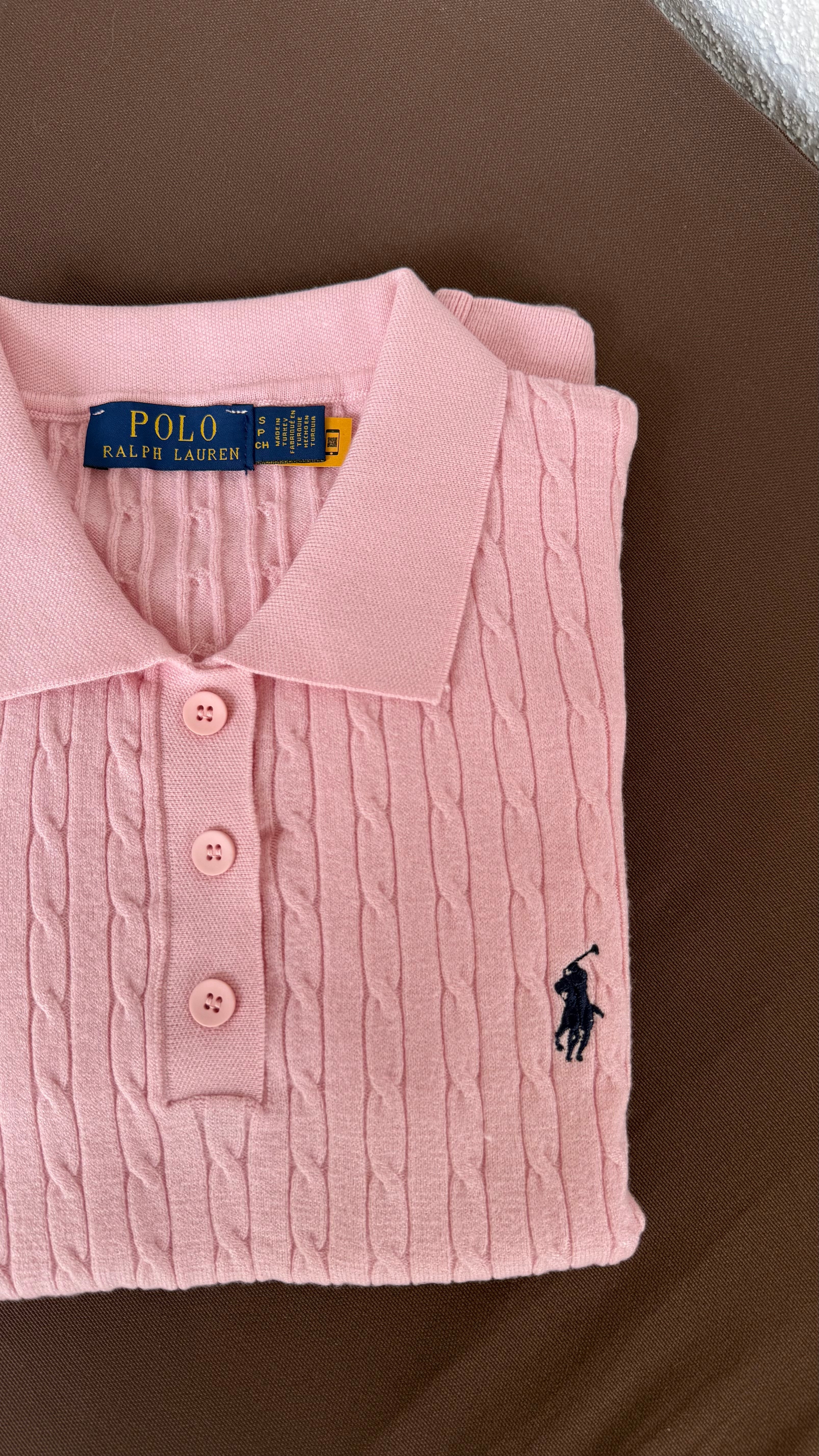 Rlph pembe Polo yaka triko tişört