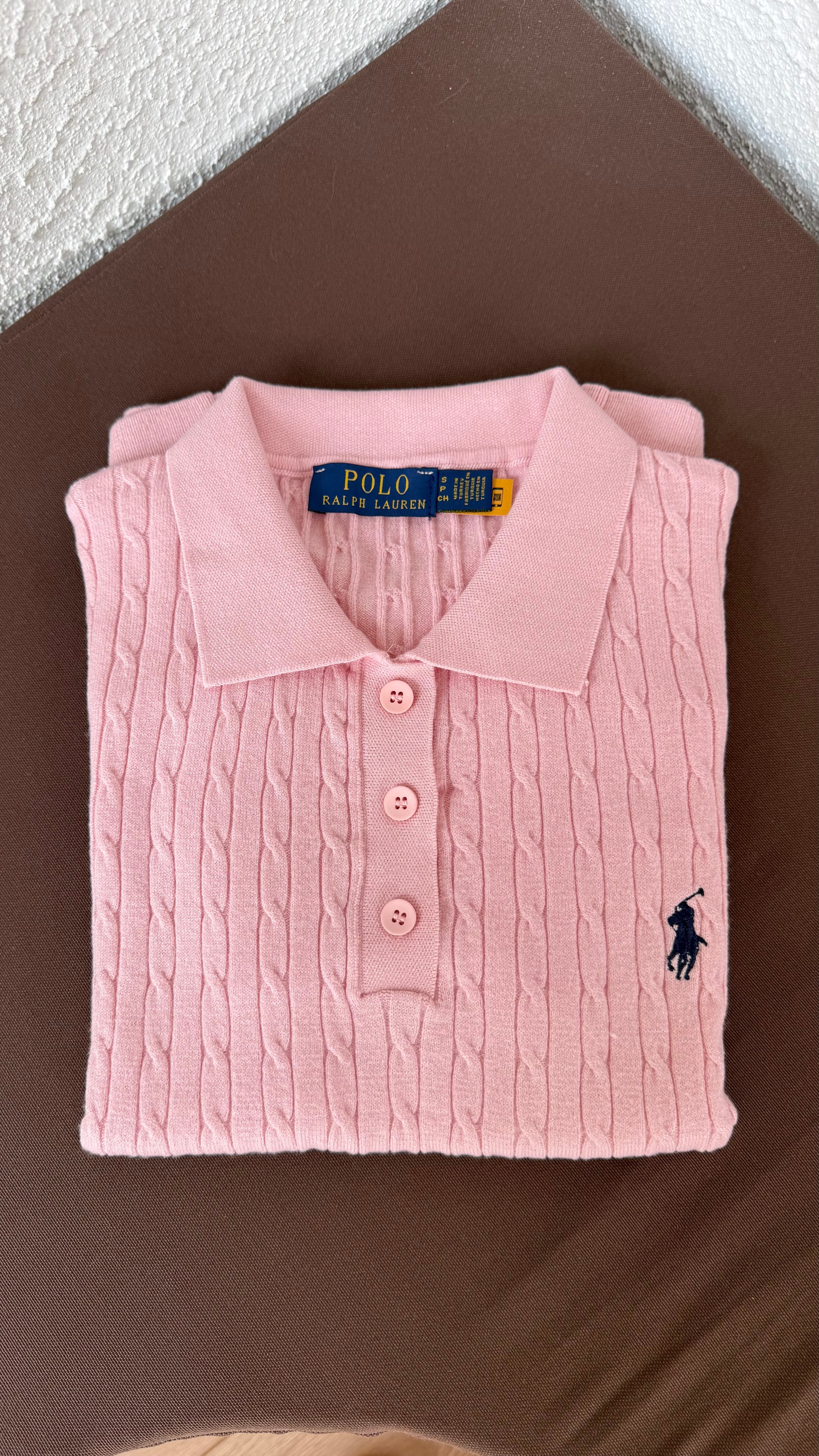 Rlph pembe Polo yaka triko tişört