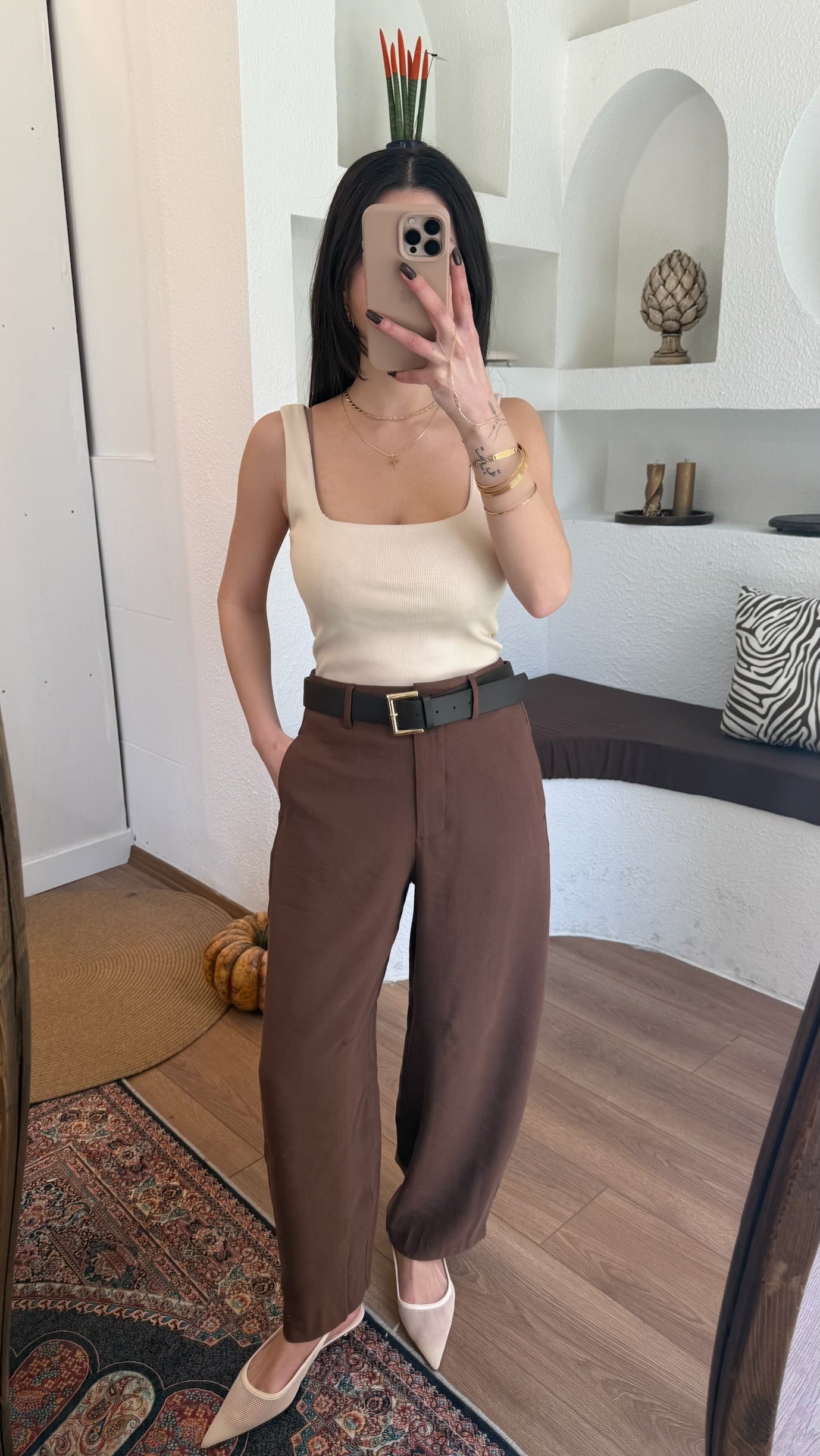 Kare yaka askılı bluz