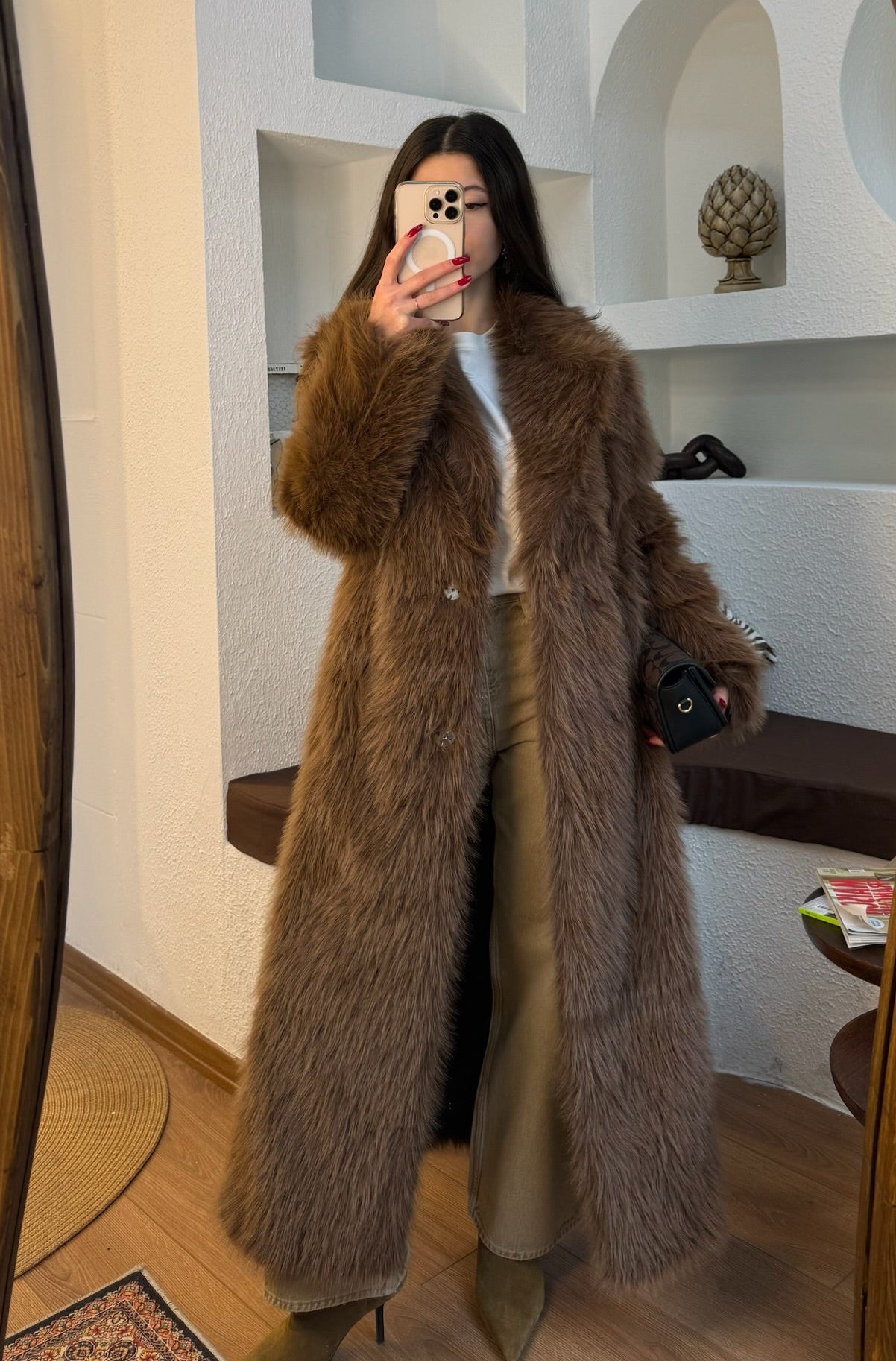 Kürk kaban deri astarlı