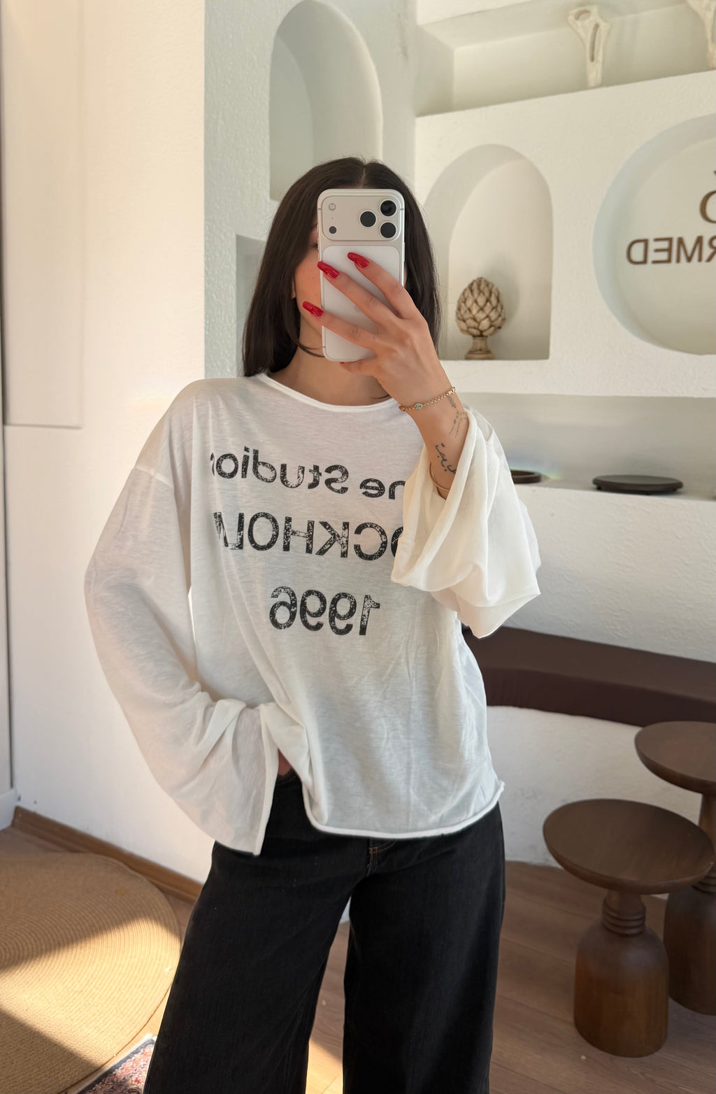 Acne studios basic-Beyaz