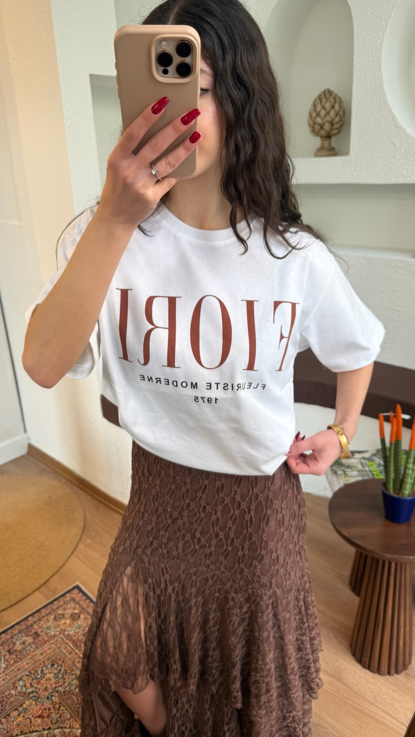 Orj fiori baskılı tişört