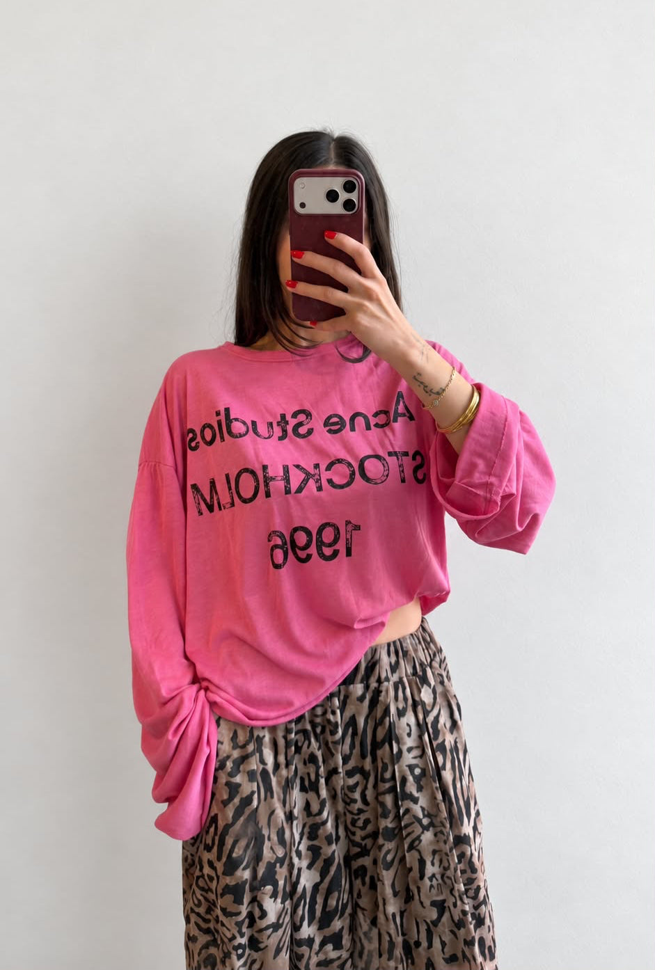 Acne studios basic-pembe