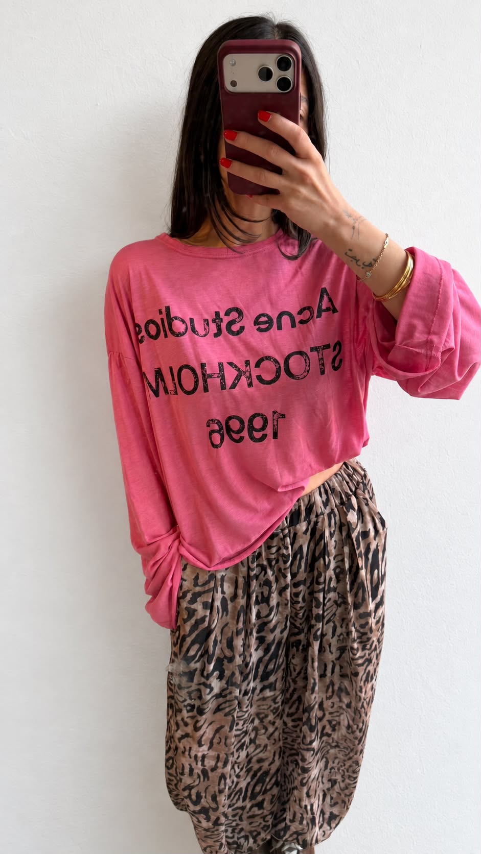 Acne studios basic-pembe