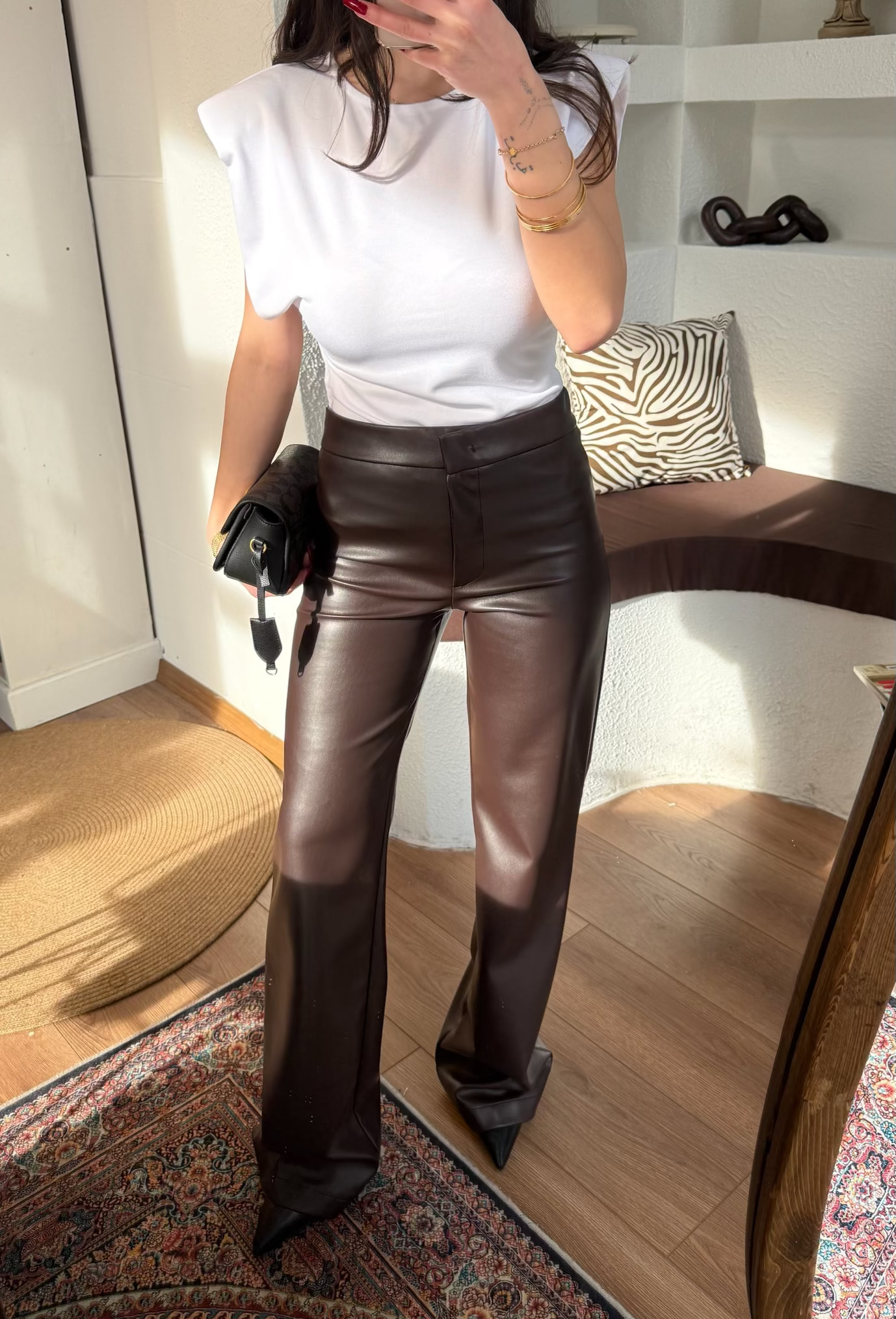 Acı kahve deri pantolon